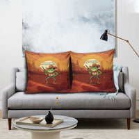 Cowboy Frog Outlaw Pillow Cover with Desert Sunset Silhouette Pattern