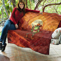 Cowboy Frog Outlaw Quilt with Desert Sunset Silhouette Pattern