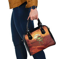 Cowboy Frog Outlaw Shoulder Handbag with Desert Sunset Silhouette Pattern