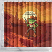 Cowboy Frog Outlaw Shower Curtain with Desert Sunset Silhouette Pattern
