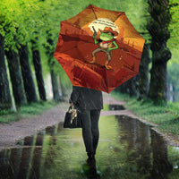 Cowboy Frog Outlaw Umbrella with Desert Sunset Silhouette Pattern