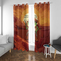 Cowboy Frog Outlaw Window Curtain with Desert Sunset Silhouette Pattern