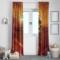 Cowboy Frog Outlaw Window Curtain with Desert Sunset Silhouette Pattern