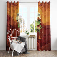 Cowboy Frog Outlaw Window Curtain with Desert Sunset Silhouette Pattern