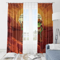 Cowboy Frog Outlaw Window Curtain with Desert Sunset Silhouette Pattern