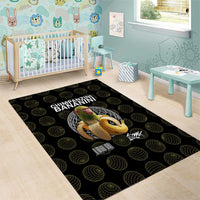 Chimpanzi Bananini Primate Area Rug with 3D Wireframe Globe Pattern