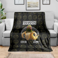 Chimpanzi Bananini Primate Blanket with 3D Wireframe Globe Pattern