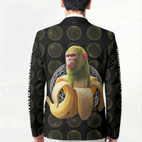Chimpanzi Bananini Primate Blazer with 3D Wireframe Globe Pattern