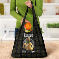 Chimpanzi Bananini Primate Grocery Bag with 3D Wireframe Globe Pattern