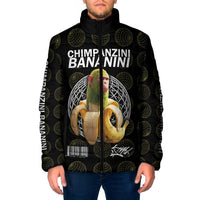 Chimpanzi Bananini Primate Padded Jacket with 3D Wireframe Globe Pattern