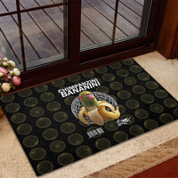 Chimpanzi Bananini Primate Rubber Doormat with 3D Wireframe Globe Pattern