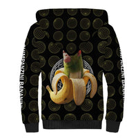 Chimpanzi Bananini Primate Sherpa Hoodie with 3D Wireframe Globe Pattern