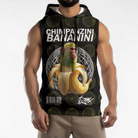 Chimpanzi Bananini Primate Sleeveless Hoodie with 3D Wireframe Globe Pattern