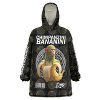 Chimpanzi Bananini Primate Wearable Blanket Hoodie with 3D Wireframe Globe Pattern