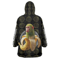 Chimpanzi Bananini Primate Wearable Blanket Hoodie with 3D Wireframe Globe Pattern