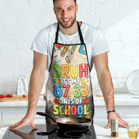 Bruh Its My 67 33 Days of School Apron Funny Boys Kids 100th Day