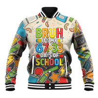Bruh Its My 67 33 Days of School Baseball Jacket Funny Boys Kids 100th Day