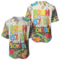 Bruh Its My 67 33 Days of School Baseball Jersey Funny Boys Kids 100th Day