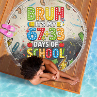 Bruh Its My 67 33 Days of School Beach Blanket Funny Boys Kids 100th Day
