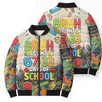 Bruh Its My 67 33 Days of School Bomber Puffer Jacket Funny Boys Kids 100th Day