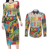 Bruh Its My 67 33 Days of School Couples Matching Long Sleeve Bodycon Dress and Long Sleeve Button Shirt Funny Boys Kids 100th Day