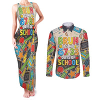 Bruh Its My 67 33 Days of School Couples Matching Tank Maxi Dress and Long Sleeve Button Shirt Funny Boys Kids 100th Day