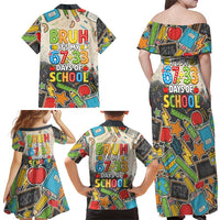 Bruh Its My 67 33 Days of School Family Matching Off Shoulder Maxi Dress and Hawaiian Shirt Funny Boys Kids 100th Day