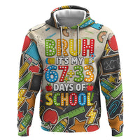 Bruh Its My 67 33 Days of School Hoodie Funny Boys Kids 100th Day