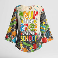 Bruh Its My 67 33 Days of School Kimono Sleeve Blouse Funny Boys Kids 100th Day