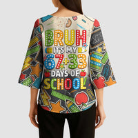 Bruh Its My 67 33 Days of School Kimono Sleeve Blouse Funny Boys Kids 100th Day