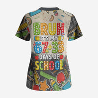 Bruh Its My 67 33 Days of School Scrub Top Funny Boys Kids 100th Day