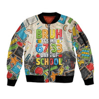 Bruh Its My 67 33 Days of School Sleeve Zip Bomber Jacket Funny Boys Kids 100th Day