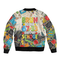 Bruh Its My 67 33 Days of School Sleeve Zip Bomber Jacket Funny Boys Kids 100th Day