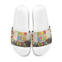 Bruh Its My 67 33 Days of School Slide Sandals Funny Boys Kids 100th Day
