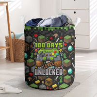 100 Days Level Unlocked Laundry Basket Gaming 100 Days of School Boys