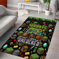 100 Days Level Unlocked Area Rug Gaming 100 Days of School Boys