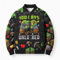 100 Days Level Unlocked Bomber Puffer Jacket Gaming 100 Days of School Boys