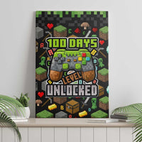 100 Days Level Unlocked Canvas Wall Art Gaming 100 Days of School Boys