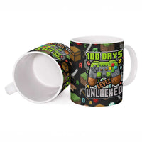100 Days Level Unlocked Ceramic Mug Gaming 100 Days of School Boys