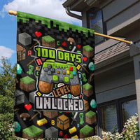 100 Days Level Unlocked Garden Flag Gaming 100 Days of School Boys