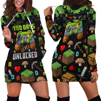 100 Days Level Unlocked Hoodie Dress Gaming 100 Days of School Boys