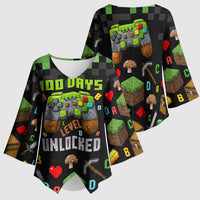 100 Days Level Unlocked Kimono Sleeve Blouse Gaming 100 Days of School Boys