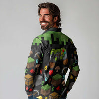 100 Days Level Unlocked Long Sleeve Polo Shirt Gaming 100 Days of School Boys