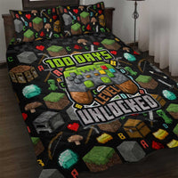 100 Days Level Unlocked Quilt Bed Set Gaming 100 Days of School Boys