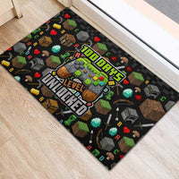 100 Days Level Unlocked Rubber Doormat Gaming 100 Days of School Boys