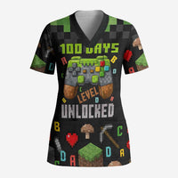 100 Days Level Unlocked Scrub Top Gaming 100 Days of School Boys