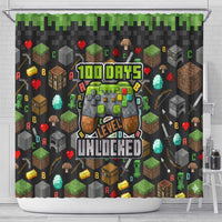 100 Days Level Unlocked Shower Curtain Gaming 100 Days of School Boys