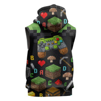 100 Days Level Unlocked Sleeveless Zip Hoodie Gaming 100 Days of School Boys