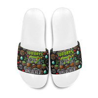 100 Days Level Unlocked Slide Sandals Gaming 100 Days of School Boys