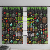 100 Days Level Unlocked Window Curtain Gaming 100 Days of School Boys